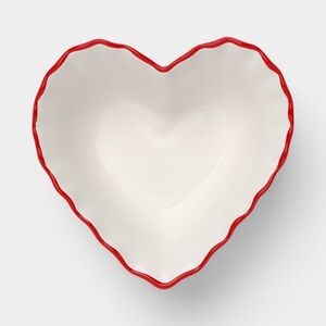 Threshold Heart-Shaped Dip Bowl with Red Edge